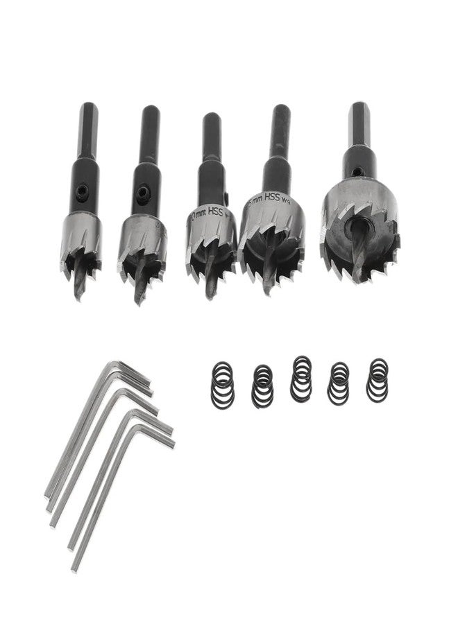 Veltrix - 5Pcs/Set 16mm 18mm 20mm 25mm 30mm HSS Stainless Steel Hole Saws Cutter Drill Bits with Wrench for Metal Power Tool Accessories - Image 1